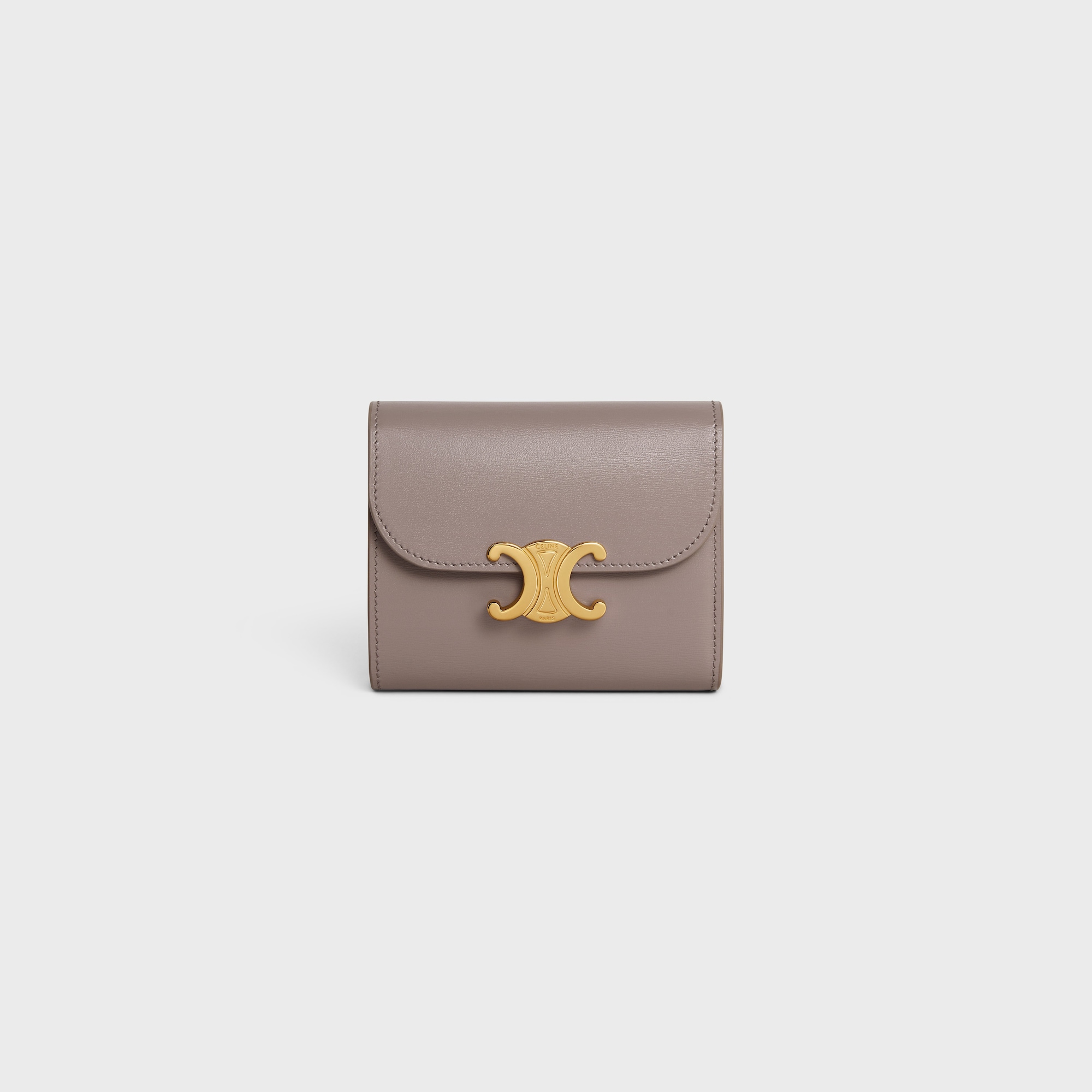 SMALL FLAP WALLER TRIOMPHE IN SHINY CALFSKIN PEBBLE - Image 1